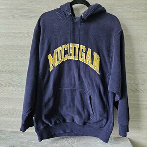 Michigan Wolverines Hoodie Steve & Barrys NCAA Navy Size L Embroidered Heavy